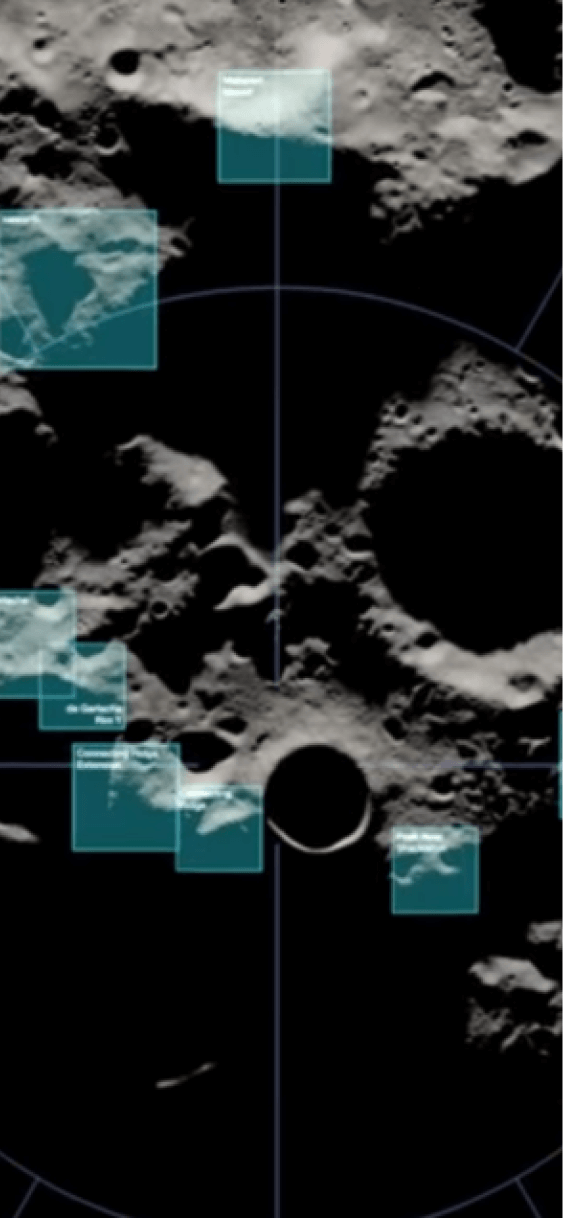 月の南極の衛星写真